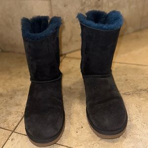 Ugg Bailey Bow Women’s Fur Ankle Boots Navy Blue 9